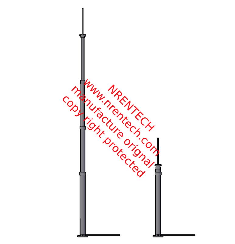 4.2m pneumatic telescopic mast for mobile CCTV trailer 1.5m retracted height CCTV mast electric air compressor driven
