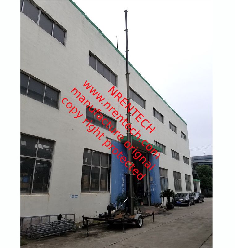 25m lockable pneumatic telescopic mast 150kg payloads NR3900-25000-150L for mobile telecom antenna broadcasting