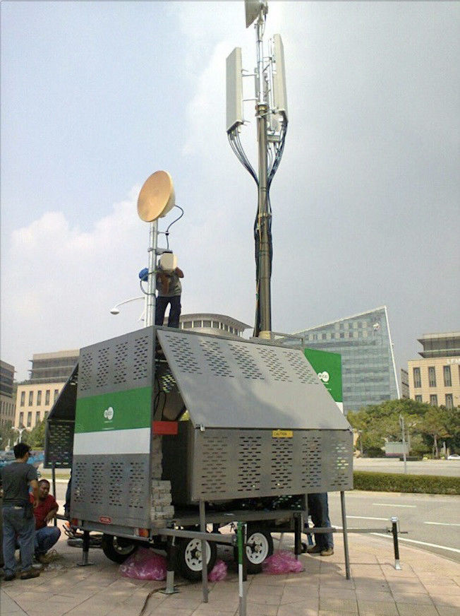 20m Lockable Pneumatic Telescopic Mast 100kg payloads- NR-3600-20000-100L cell tower mast-pneumatic mast-nrentech mast