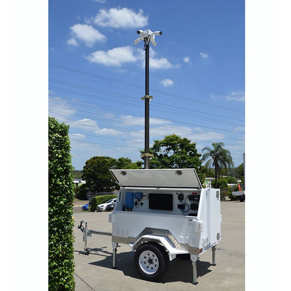 4.5m lockable telescoping pneumatic CCTV mast for mobile security services