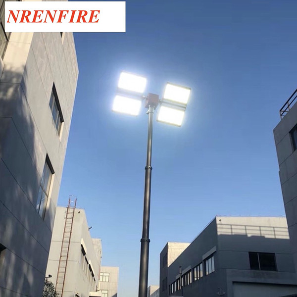 pneumatic telescopic mast light tower 7.6m pneumatic telescopic mast 4x1000W halogen lamps
