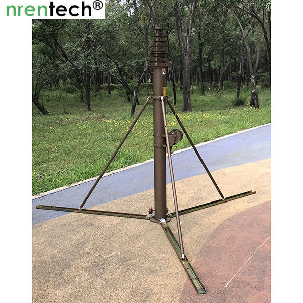10m telescoping mast/manual crank winch telescopic mast/aluminum push up telescoping mast