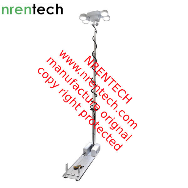 3.8m vehicle roof mount pneumatic telescopic mast light tower for fire tenders/ remote control/ robot mast light