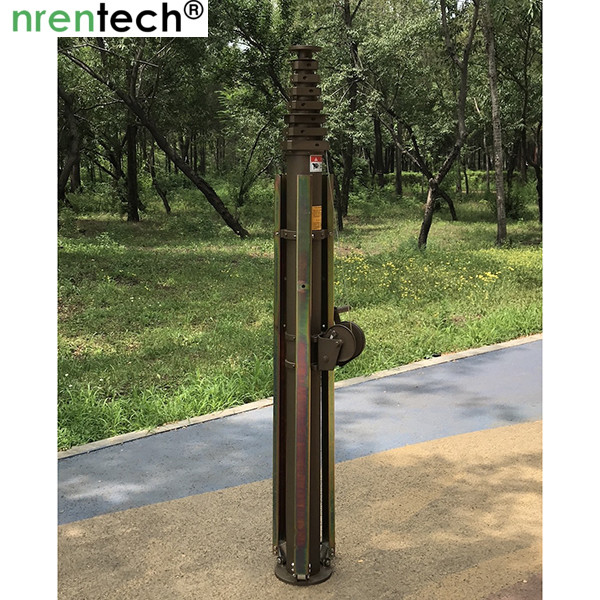 10m manual crank winch telescopic mast/ push telescoping mast/ aluminum